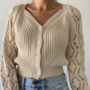 ASTR Angelica Pointelle Knit Cardigan